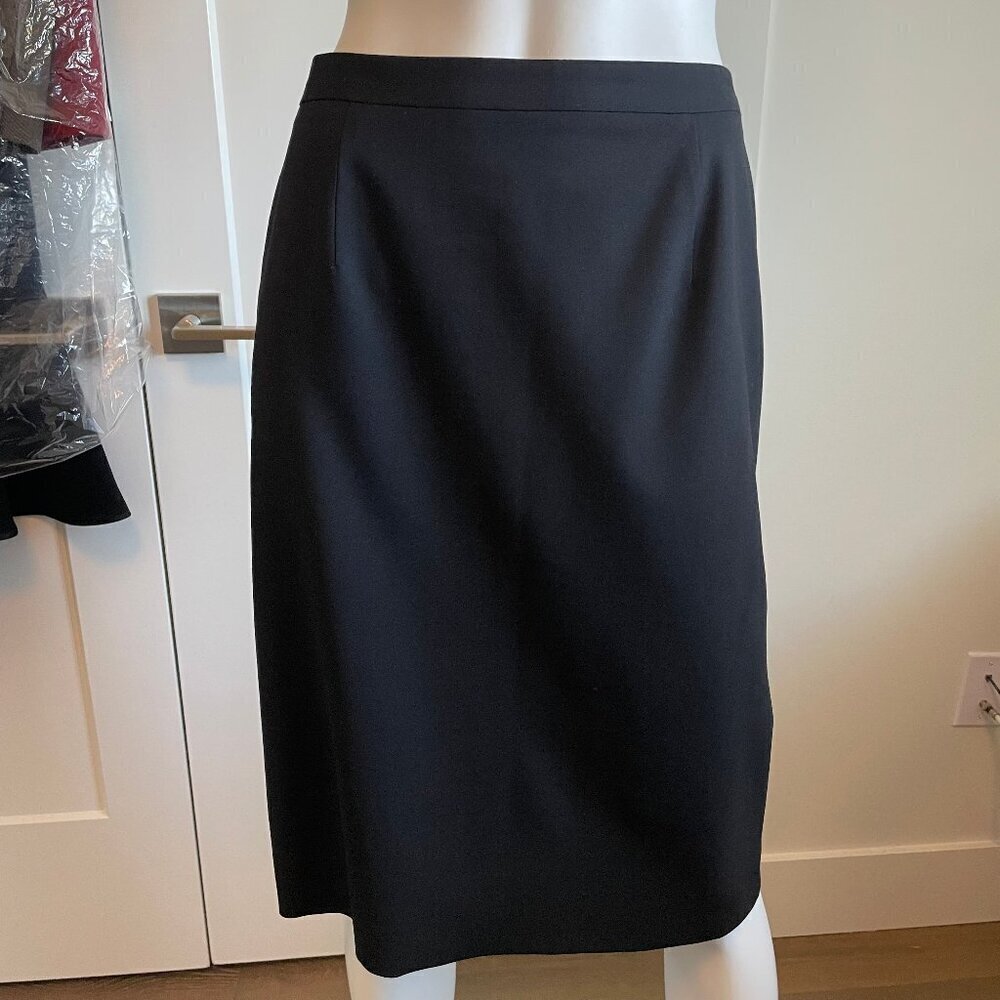 Brooks Brothers Tollegno 1900 Classic Wool Lined Midi Pencil Skirt Blk Sz 8 NWOT